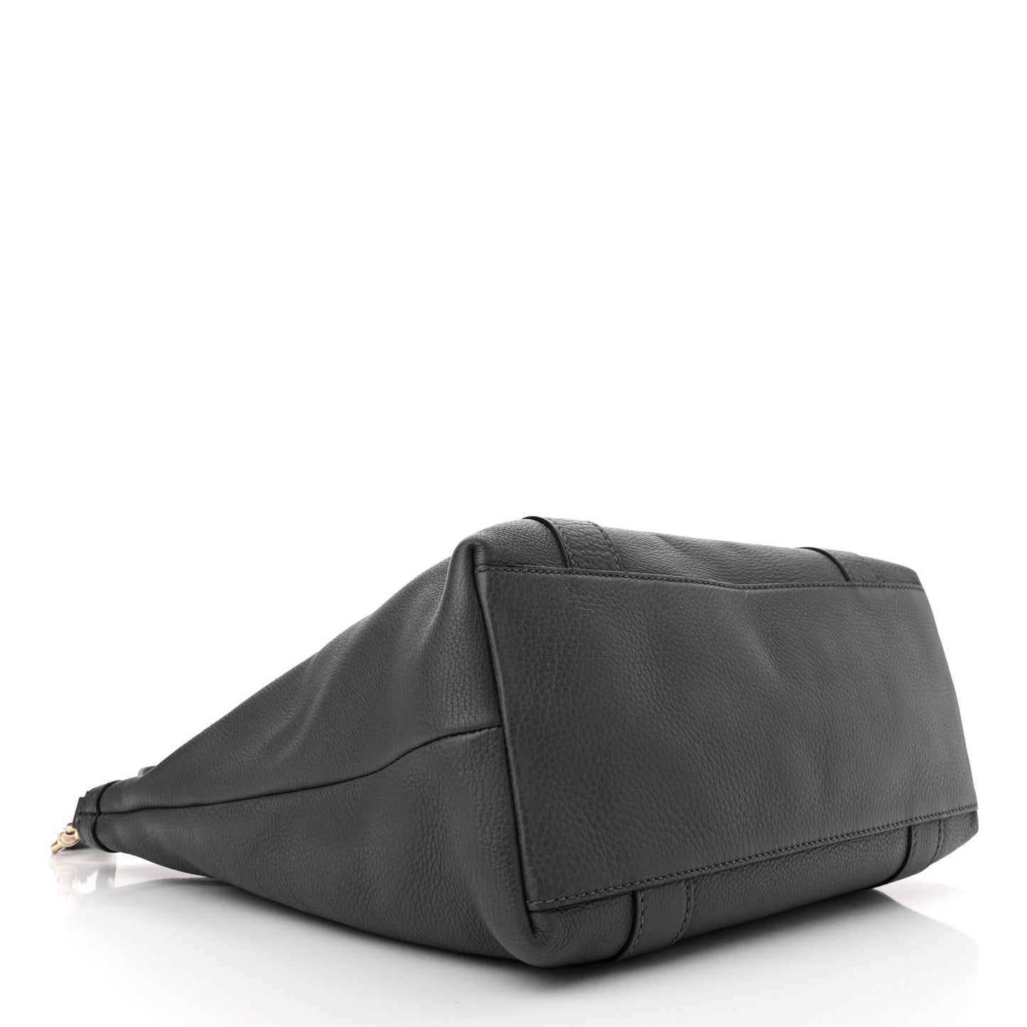Calfskin Bamboo Top Handle Tote Grey