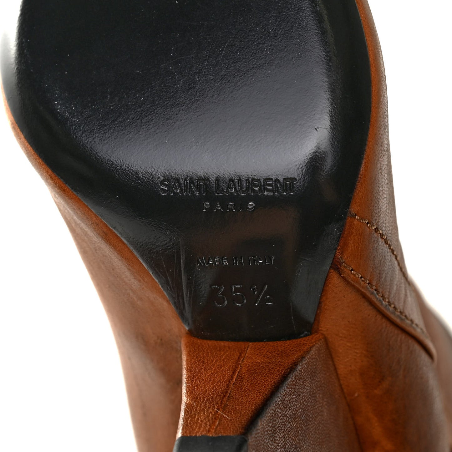 Calfskin Niki Zip Over The Knee Boot 35.5 Brown