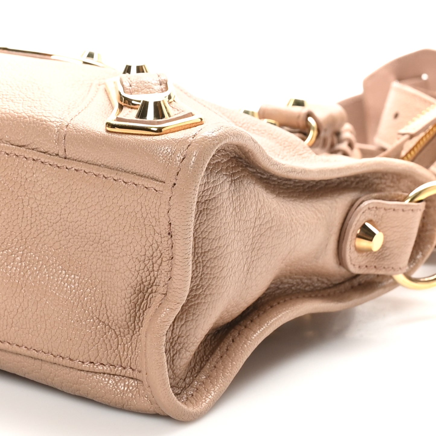 Chevre Gold Metallic Edge Hardware Mini City Rose Des Sables