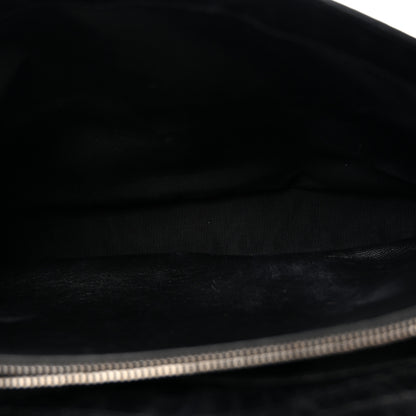 Saint Laurent Calfskin Crocodile Embossed Monogram Large College Satchel Black 5 of 14