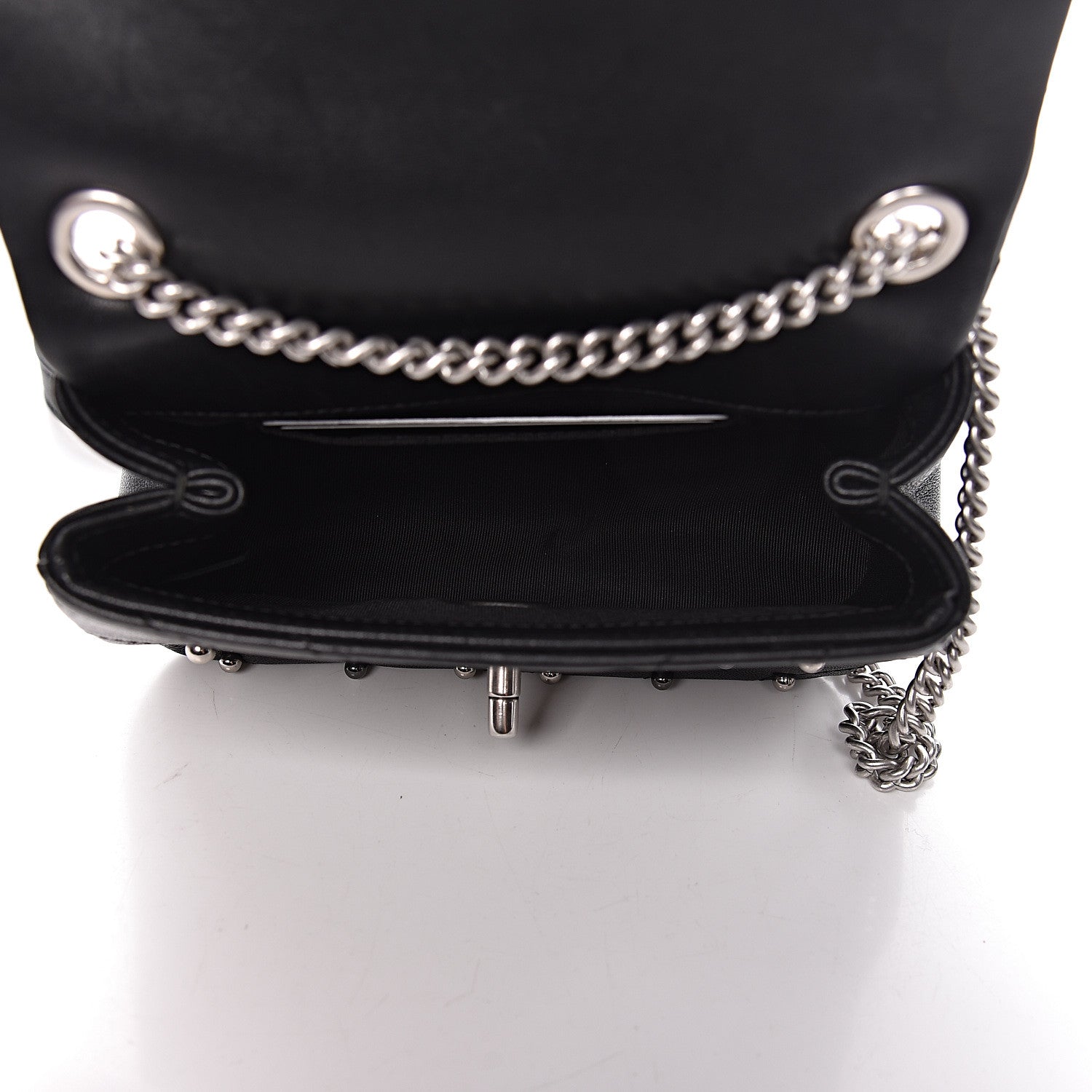 Chanel Lambskin Chevron Quilted Studded Mini Flap Black 5 of 12