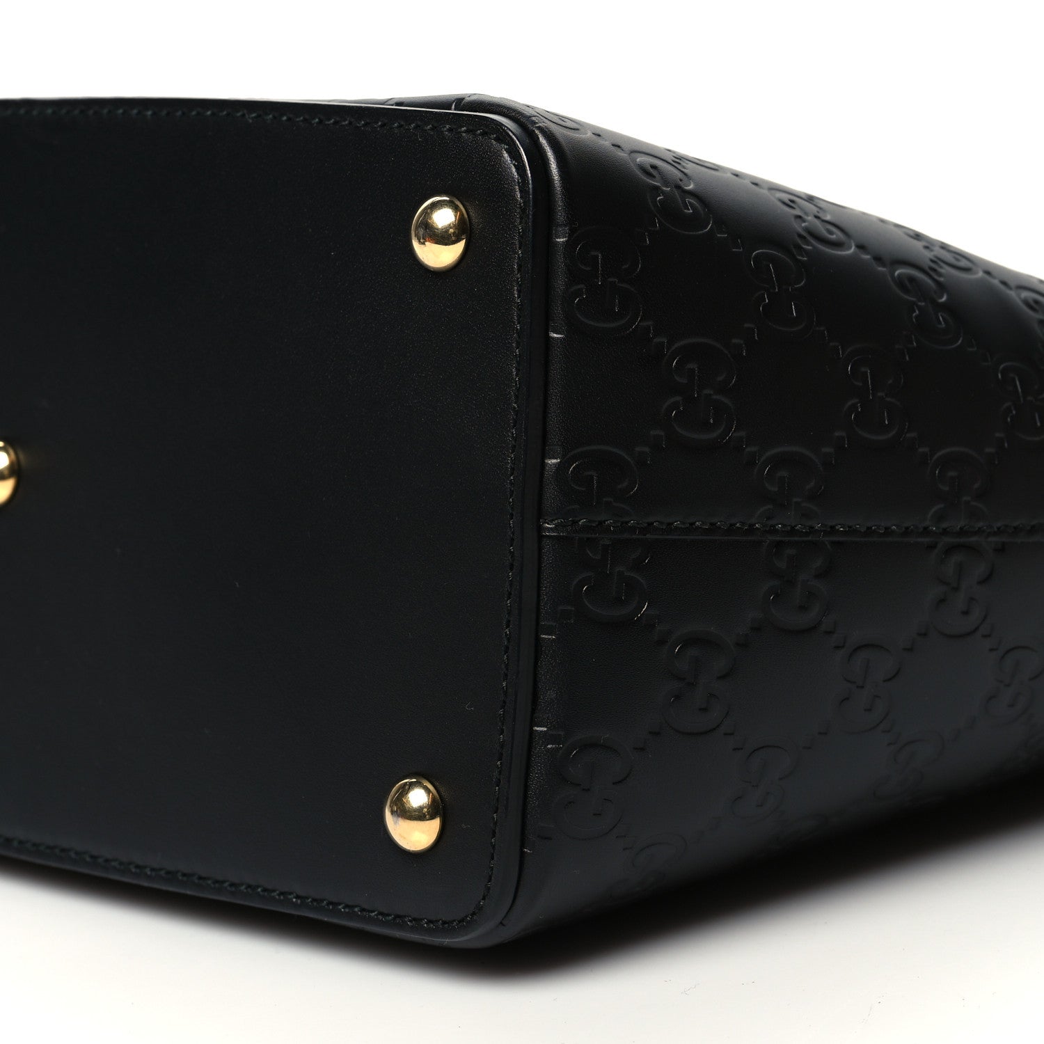 Gucci Guccissima Small Zippered Bucket Tote Black 9 of 9