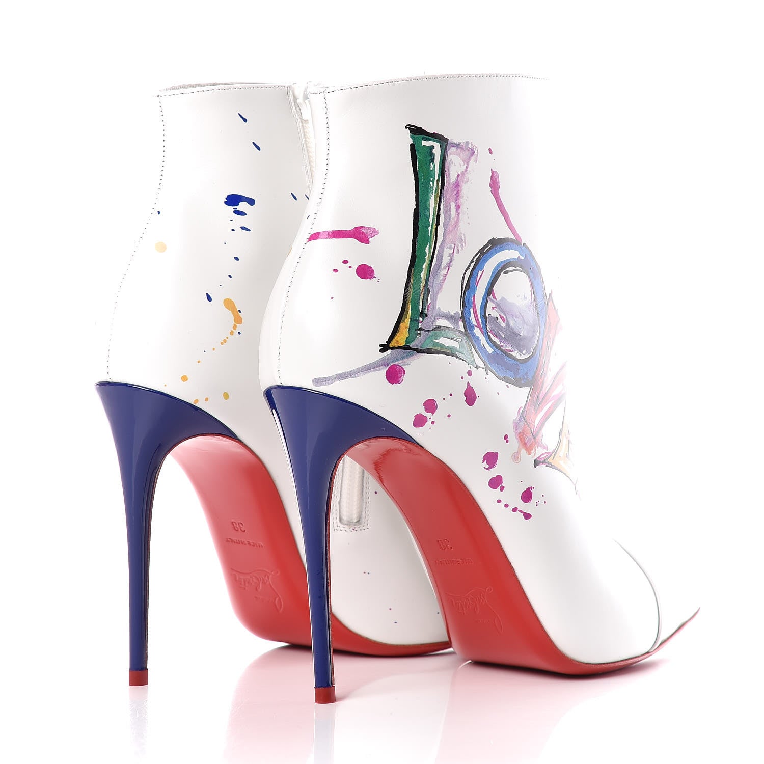 Christian Louboutin Calfskin In Love 100 Booties 38 White 4 of 10
