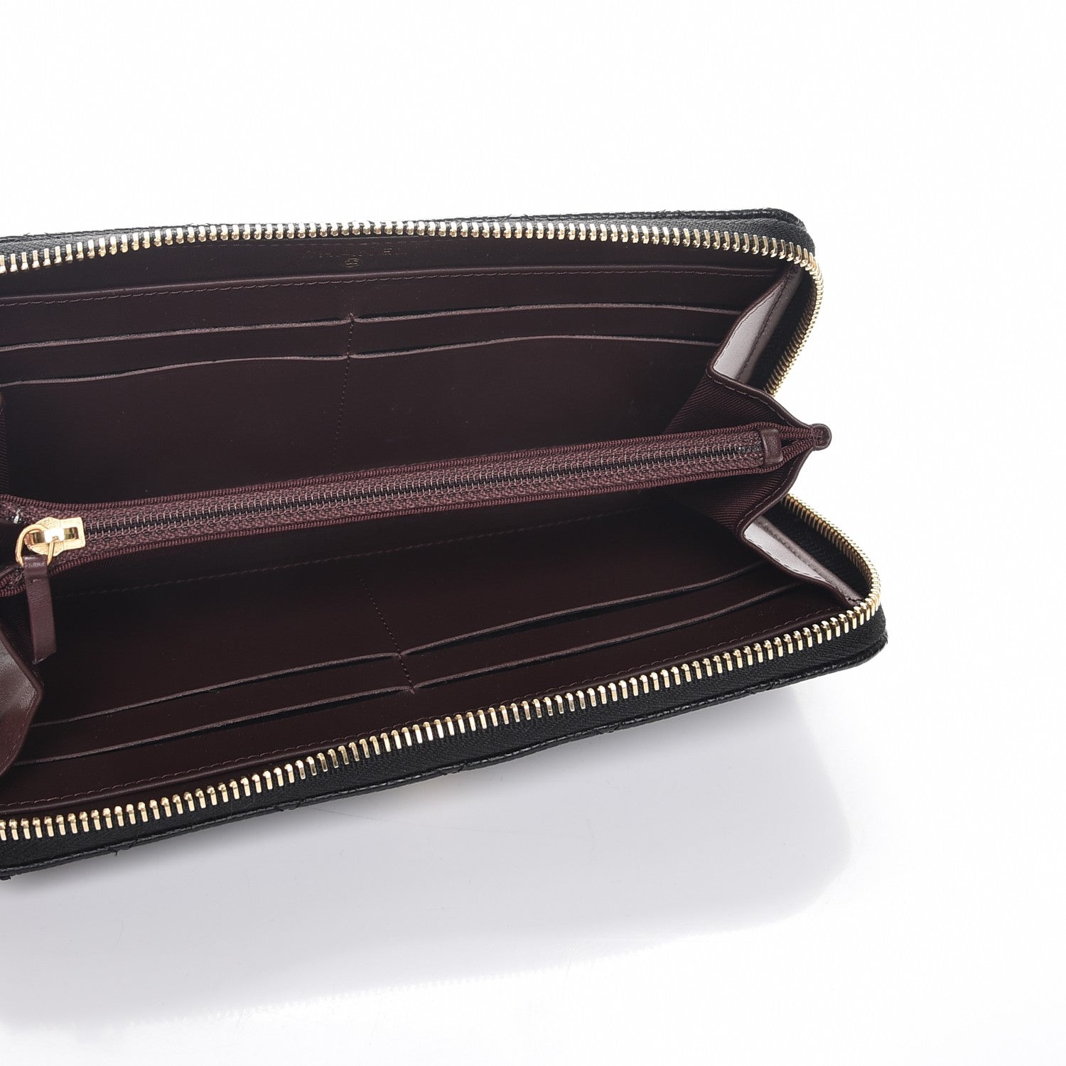 Chanel Caviar Quilted Large Gusset Zip Around Wallet Black 5 of 9