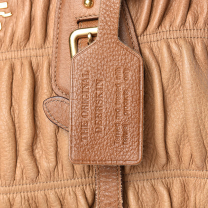 Prada Cervo Deerskin Gaufre Dome Satchel Naturale 25 of 30