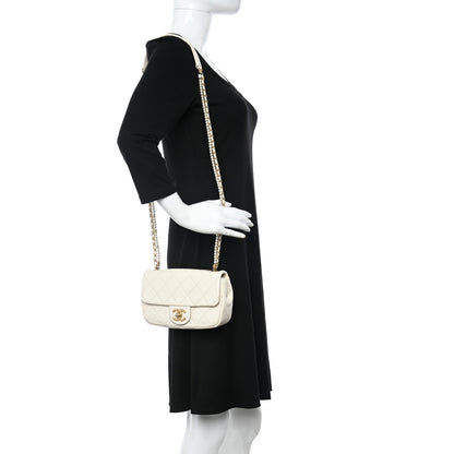 Chanel Calfskin Quilted Mini Crystal Pearls Rectangular Flap White 2 of 12