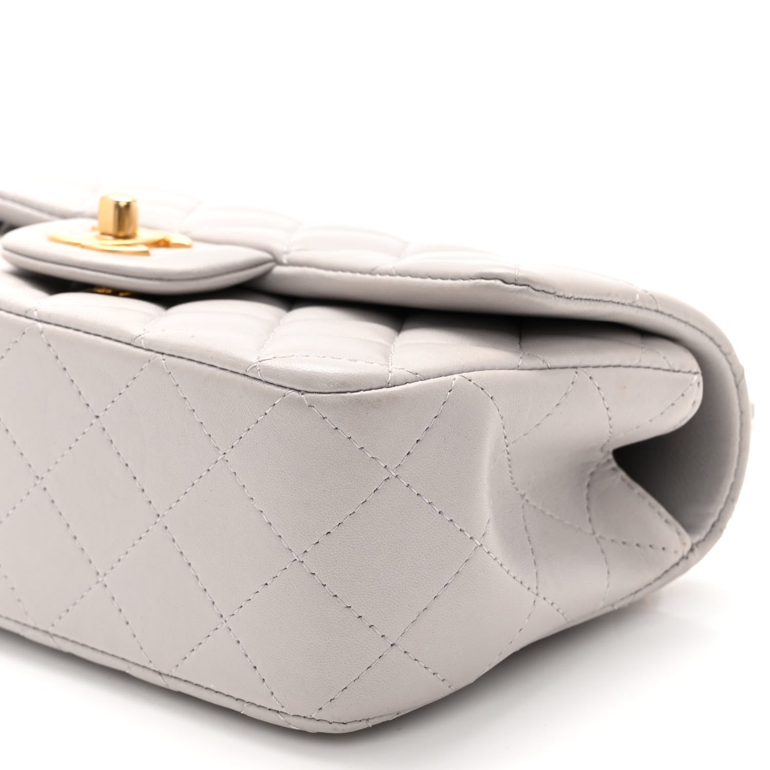 Chanel Lambskin Quilted Mini Top Handle Rectangular Flap Grey 10 of 10