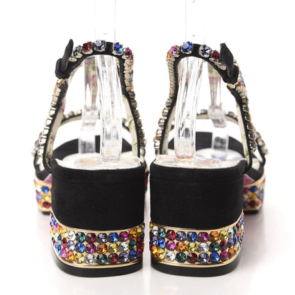 Gucci Kid Scamosciato Crystal Mira Platform Sandals 40 Multicolor 5 of 11