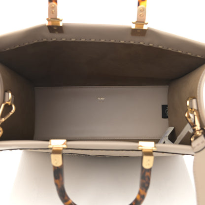 Fendi Vitello King Plexiglass Elaphe Python Print Logo Medium Fendi Sunshine Shopper Tote Nuvola Daisy Roccia 5 of 12