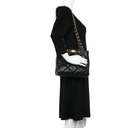Chanel Lambskin Quilted Small Shopping Bag Black 2 of 10