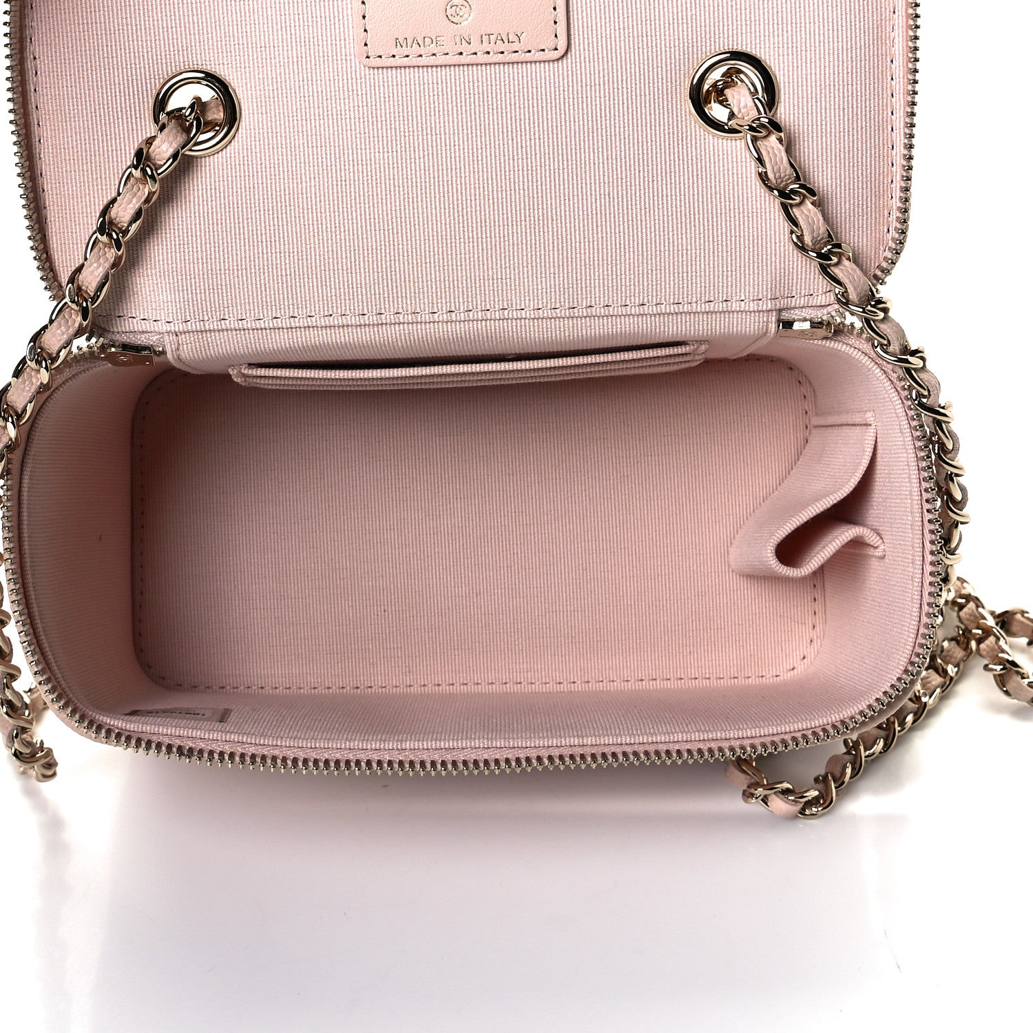 Chanel Caviar Quilted Small Vanity Case With Chain Light Beige 6 of 9