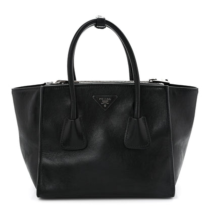Prada Glace Calf Twin Pocket Tote Black 1 of 25