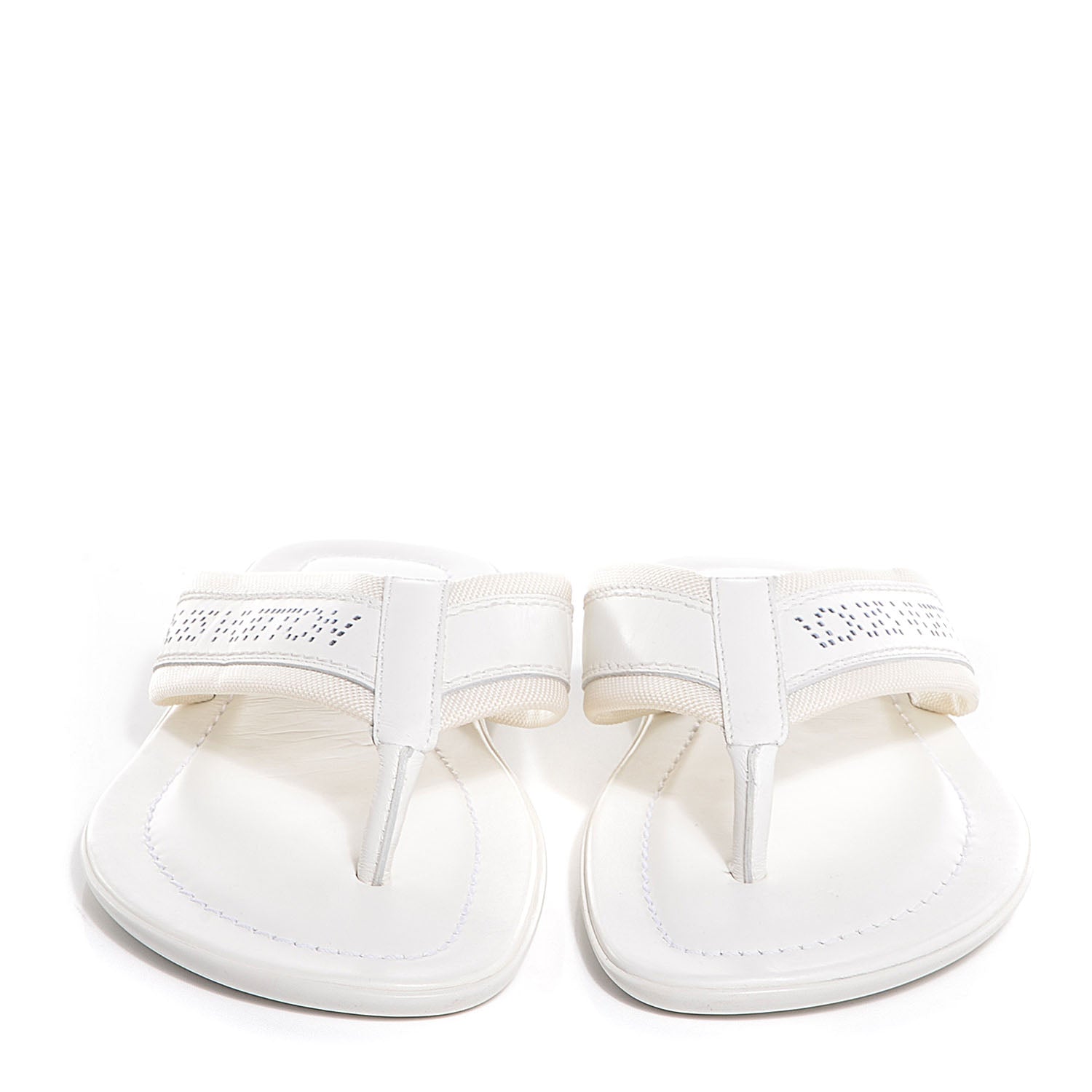 Louis Vuitton Mens Perforated Logo Thong Sandal 7 White 2 of 7