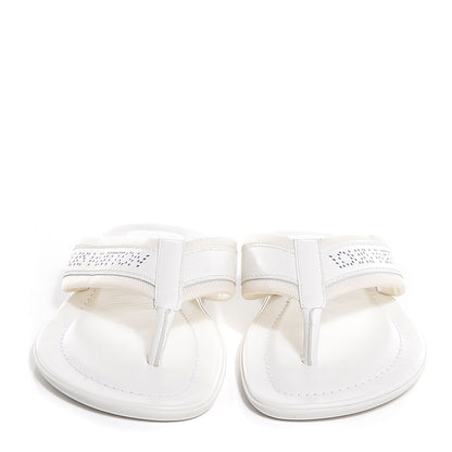 Louis Vuitton Mens Perforated Logo Thong Sandal 7 White 2 of 7