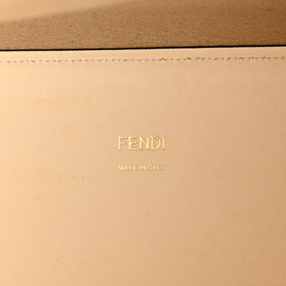 Fendi Vitello King Plexiglass Logo Embossed Medium Fendi Sunshine Shopper Tote White Ice 6 of 15