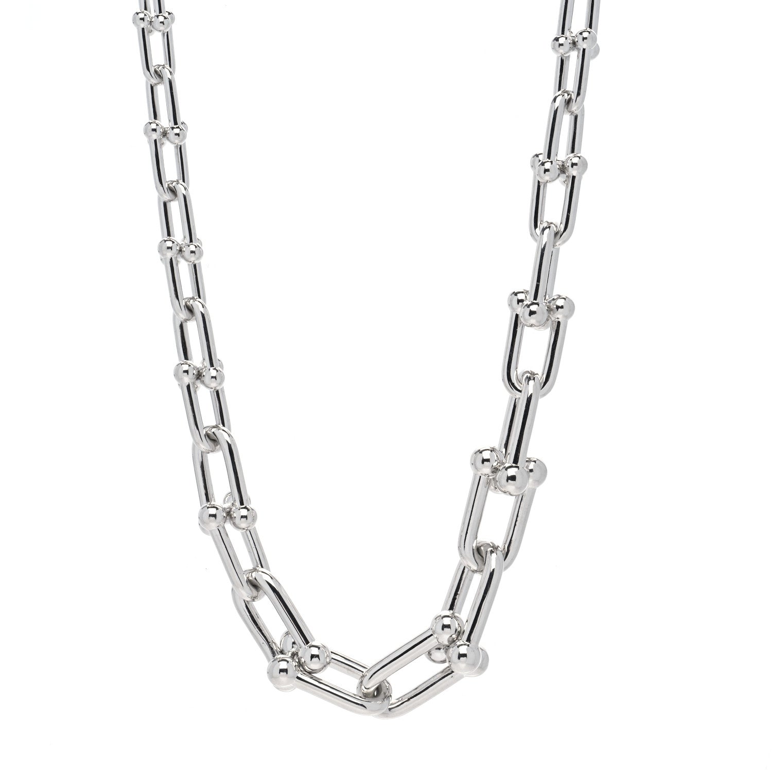 Tiffany Sterling Silver HardWear Graduated Link Necklace 1 of 4