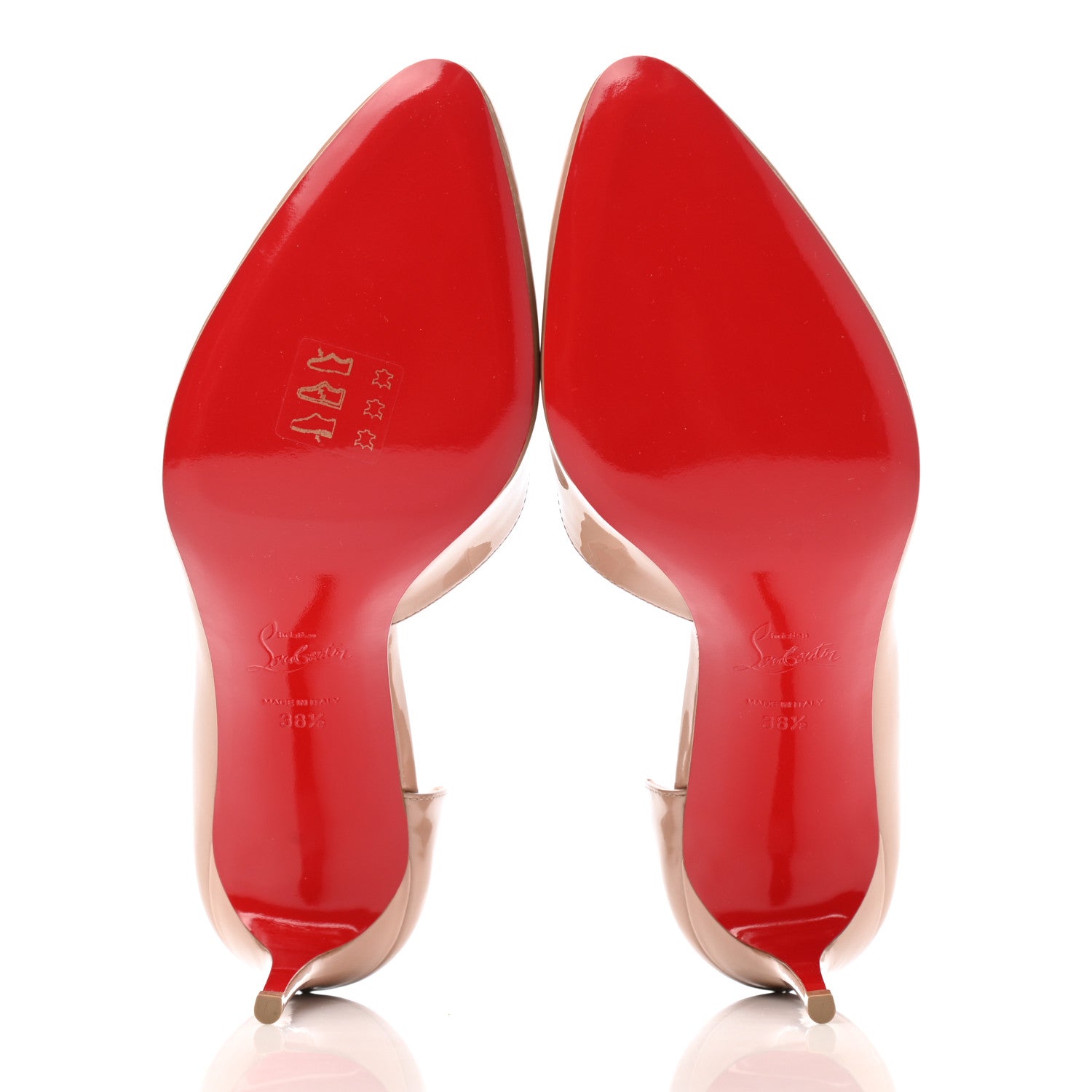 Christian Louboutin Patent Round Chick 85 Pumps 38.5 Nude 5 of 8