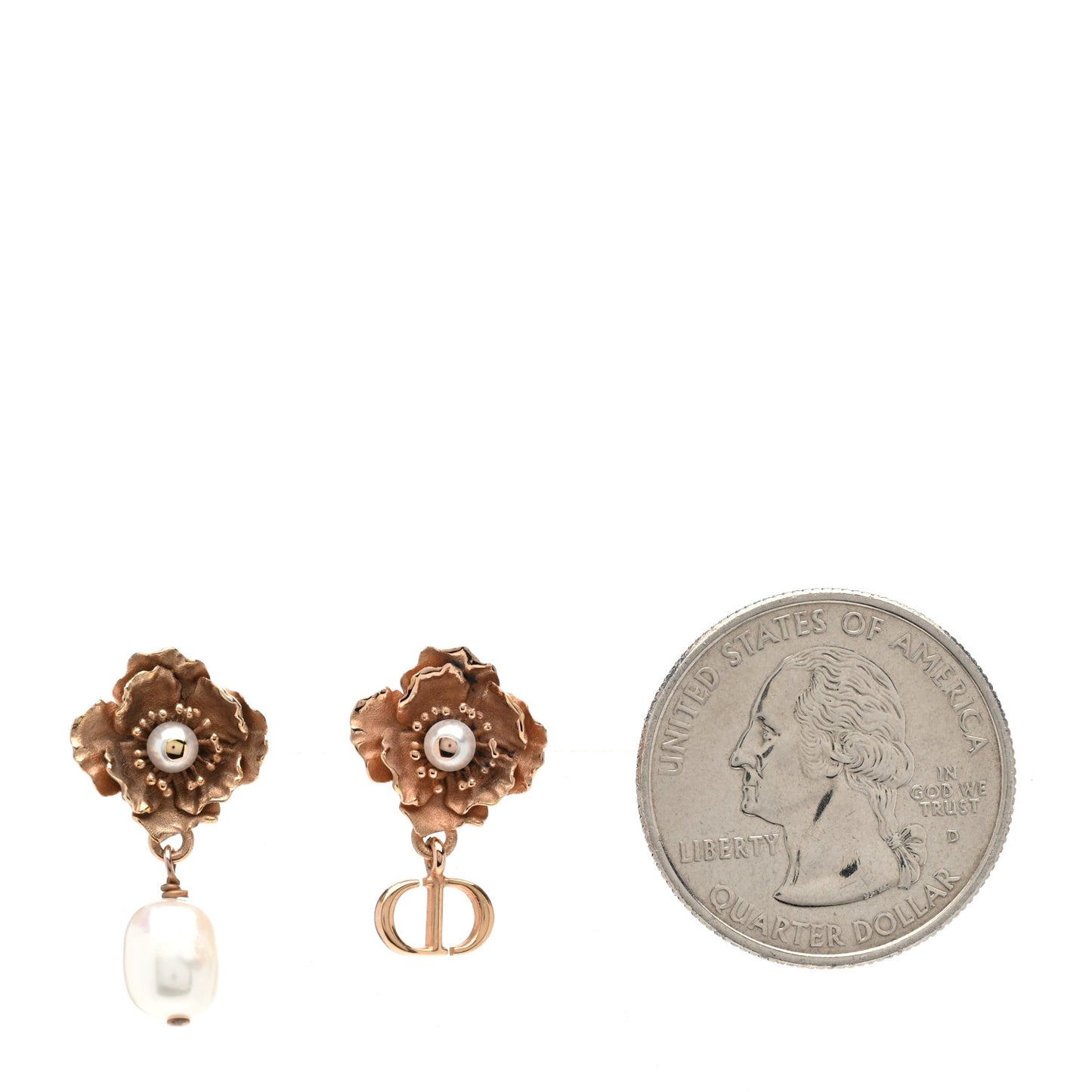 Pearl Millefiori Drop Earrings Gold