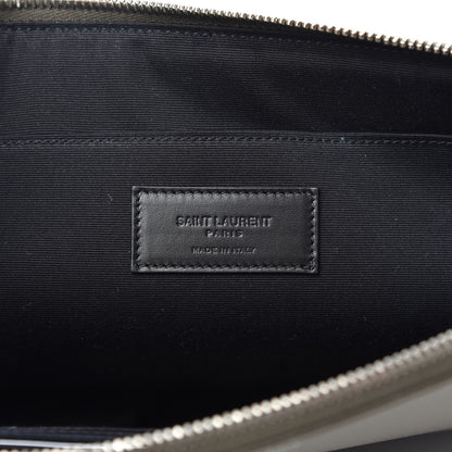Saint Laurent Matte Grain De Poudre Zipped Document Holder Pebble 6 of 7