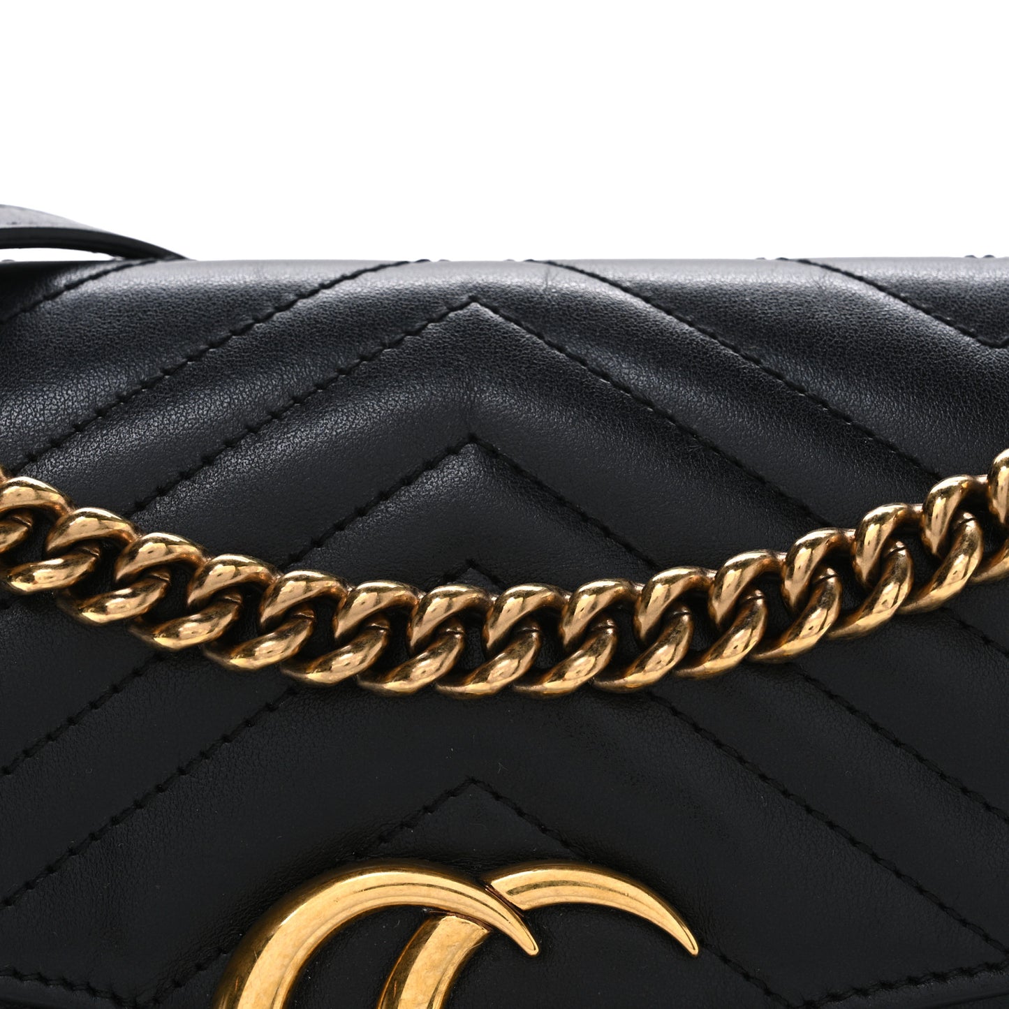 Calfskin Matelasse Small GG Marmont Shoulder Bag Black