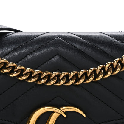 Gucci Calfskin Matelasse Small GG Marmont Shoulder Bag Black 8 of 10