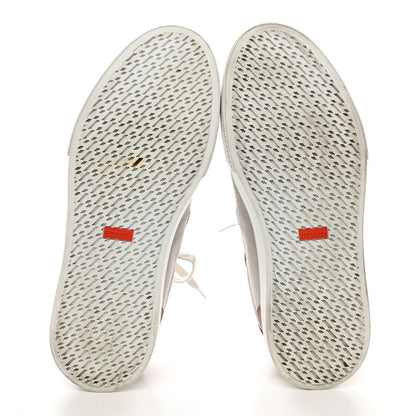 Hermes Calfskin Canvas Day Sneakers 45 Gold White 5 of 9