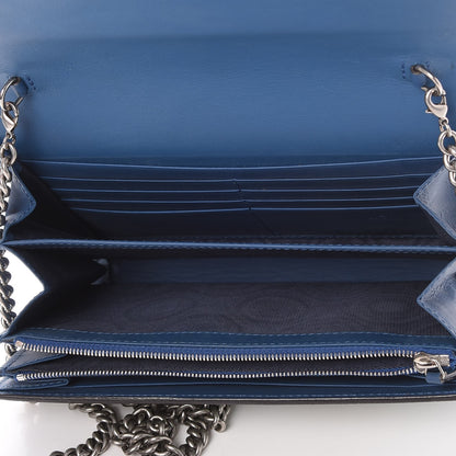 Gucci GG Supreme Monogram Blooms Mini Dionysus Chain Wallet Beige Blue Navy Vintage Blue 5 of 8