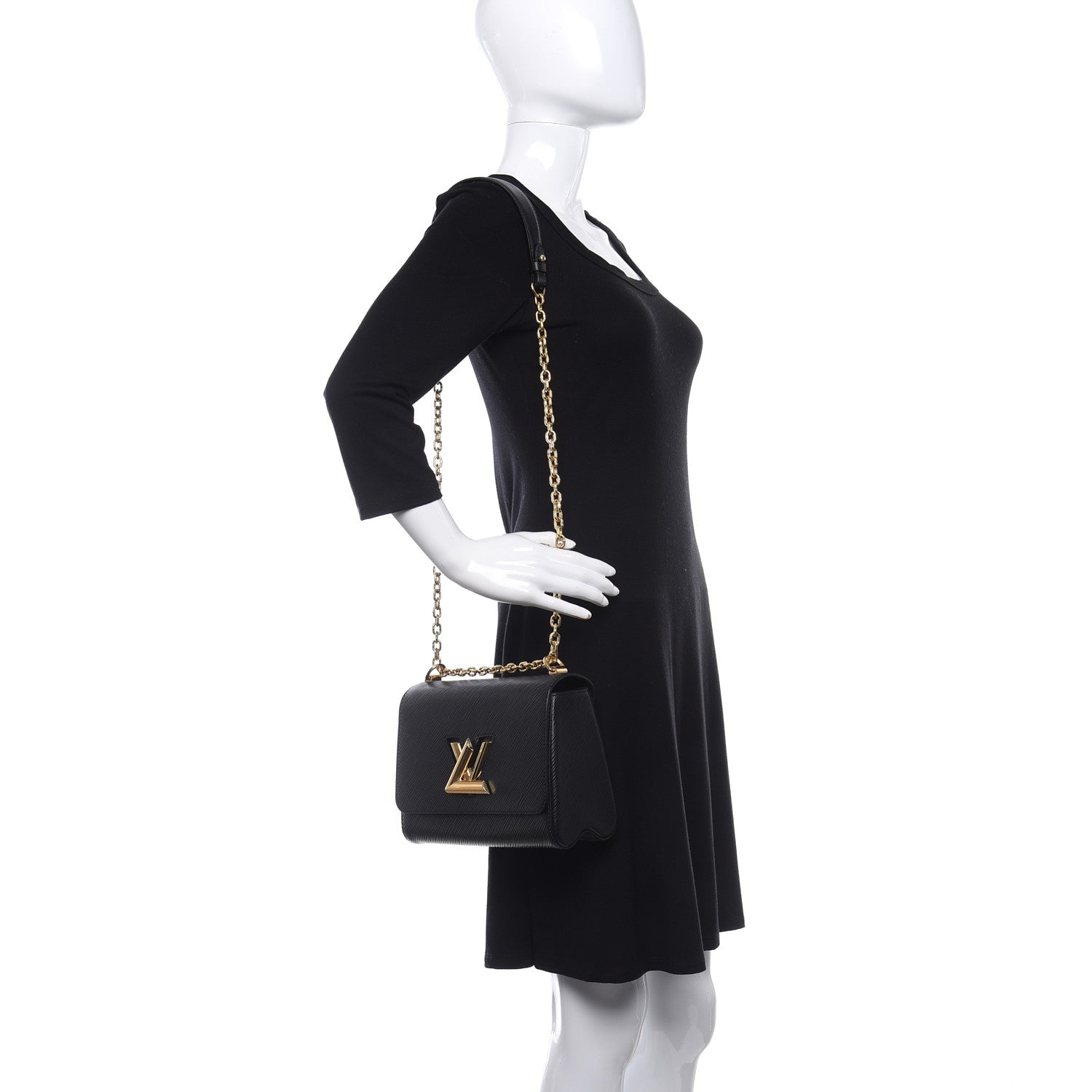 Louis Vuitton Epi Twist Shoulder Bag MM Black 2 of 10