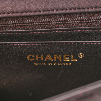 Chanel Iridescent Lambskin Quilted Mini Top Handle Rectangular Flap Burgundy 6 of 11