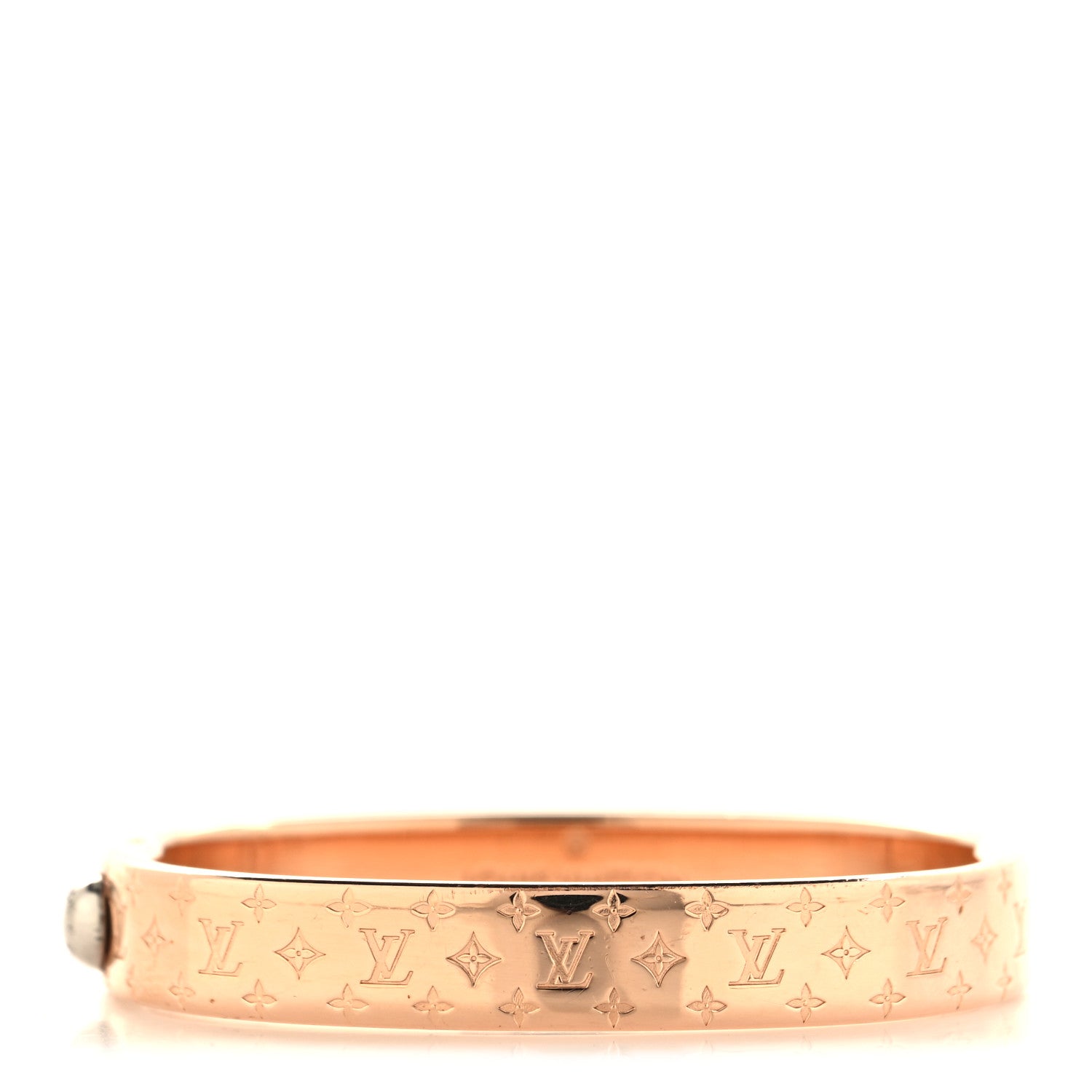 Louis Vuitton Brass Monogram Nanogram Cuff S Pink Gold 1 of 6