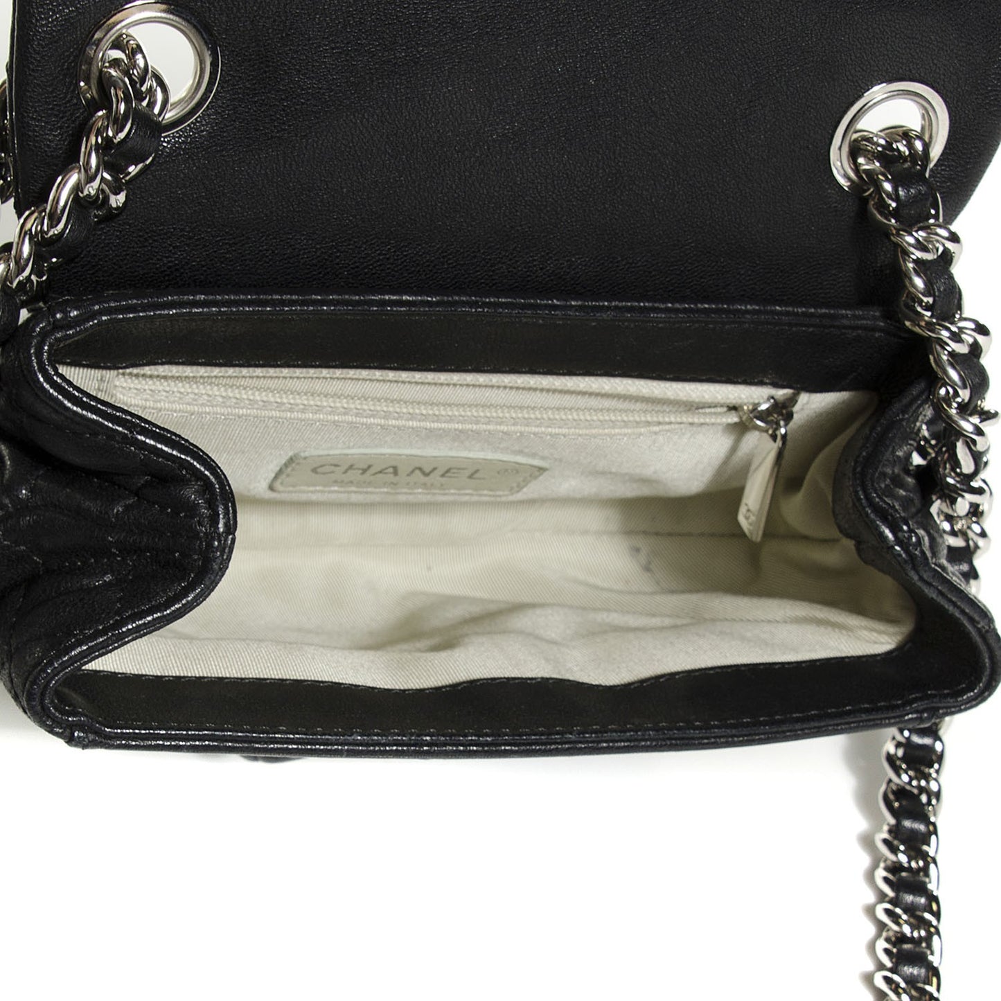 Washed Lambskin Mini Chain Around Messenger Black