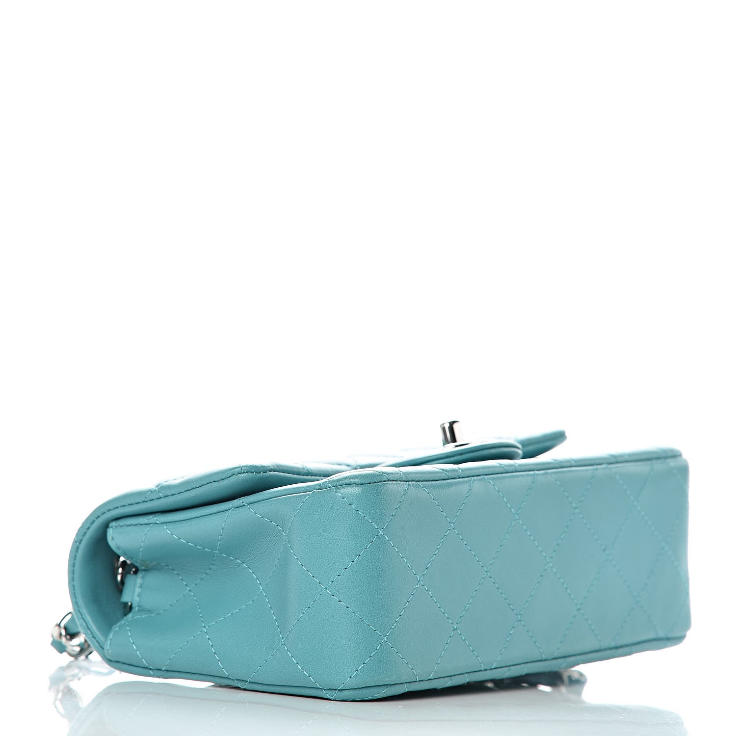 Chanel Lambskin Quilted Mini Rectangular Flap Turquoise 4 of 10