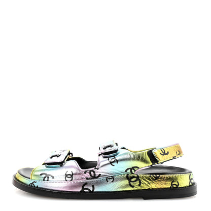 Chanel Laminated Lambskin Printed CC Dad Sandals 39 Multicolor 1 of 9