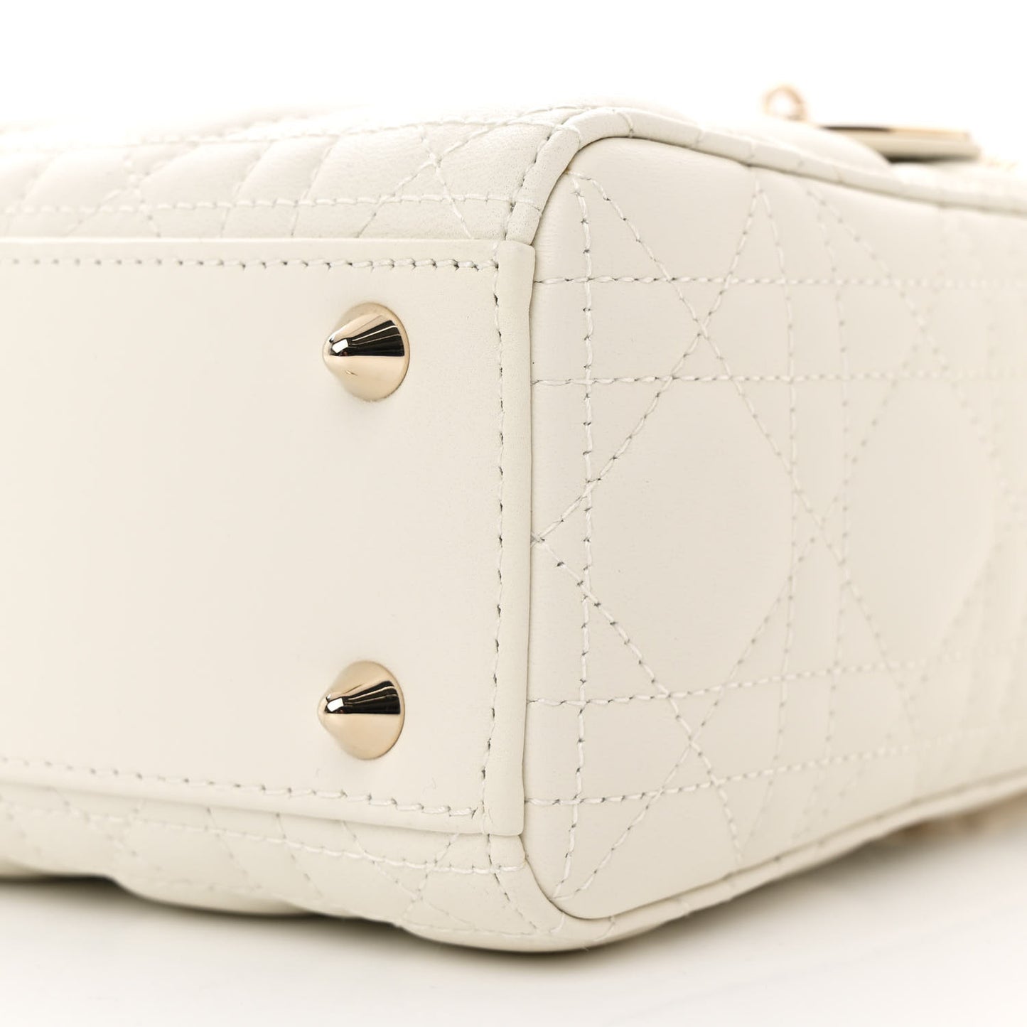 Lambskin Cannage Small My ABCDior Lady Dior White