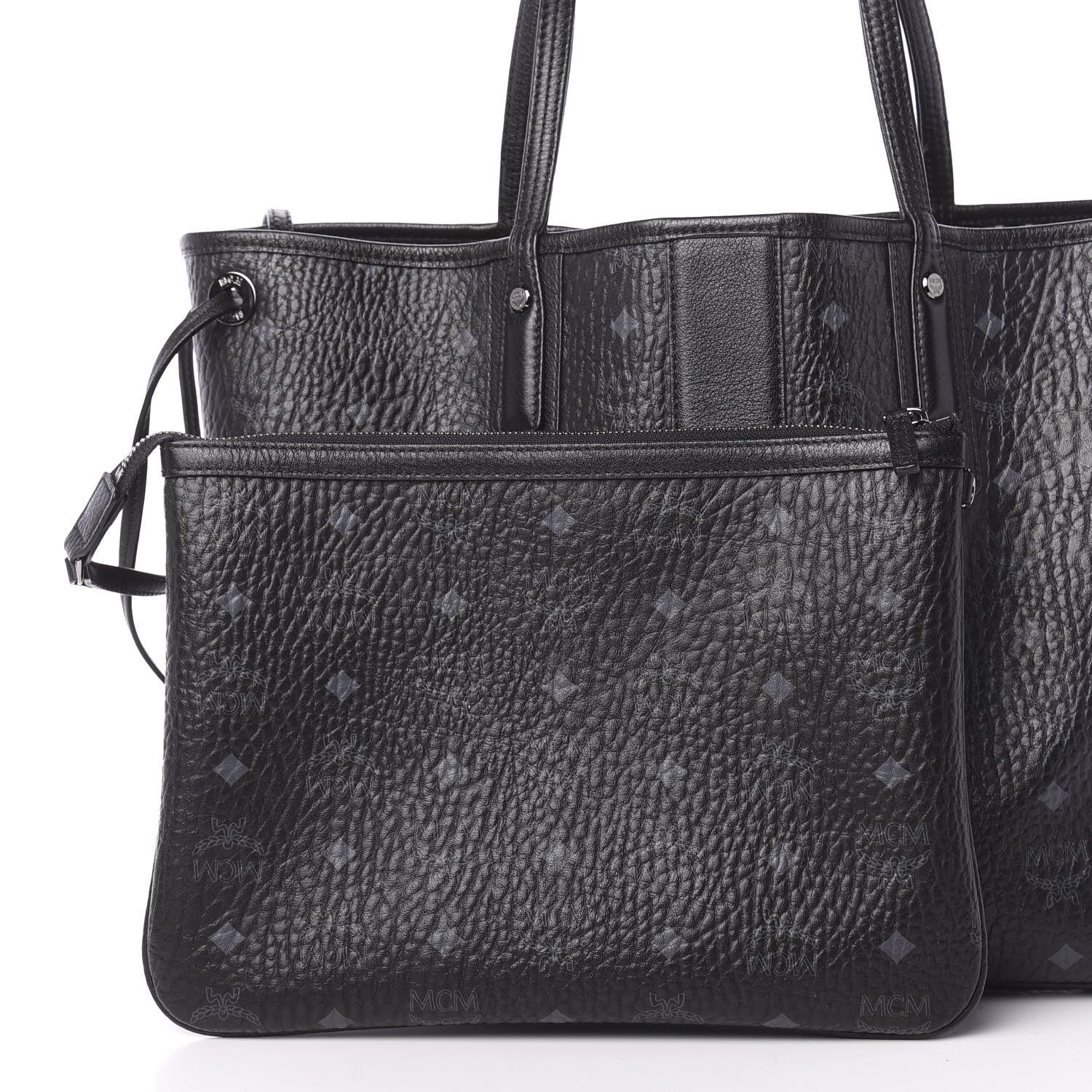 MCM Visetos Medium Liz Reversible Shopper Tote Black 12 of 21