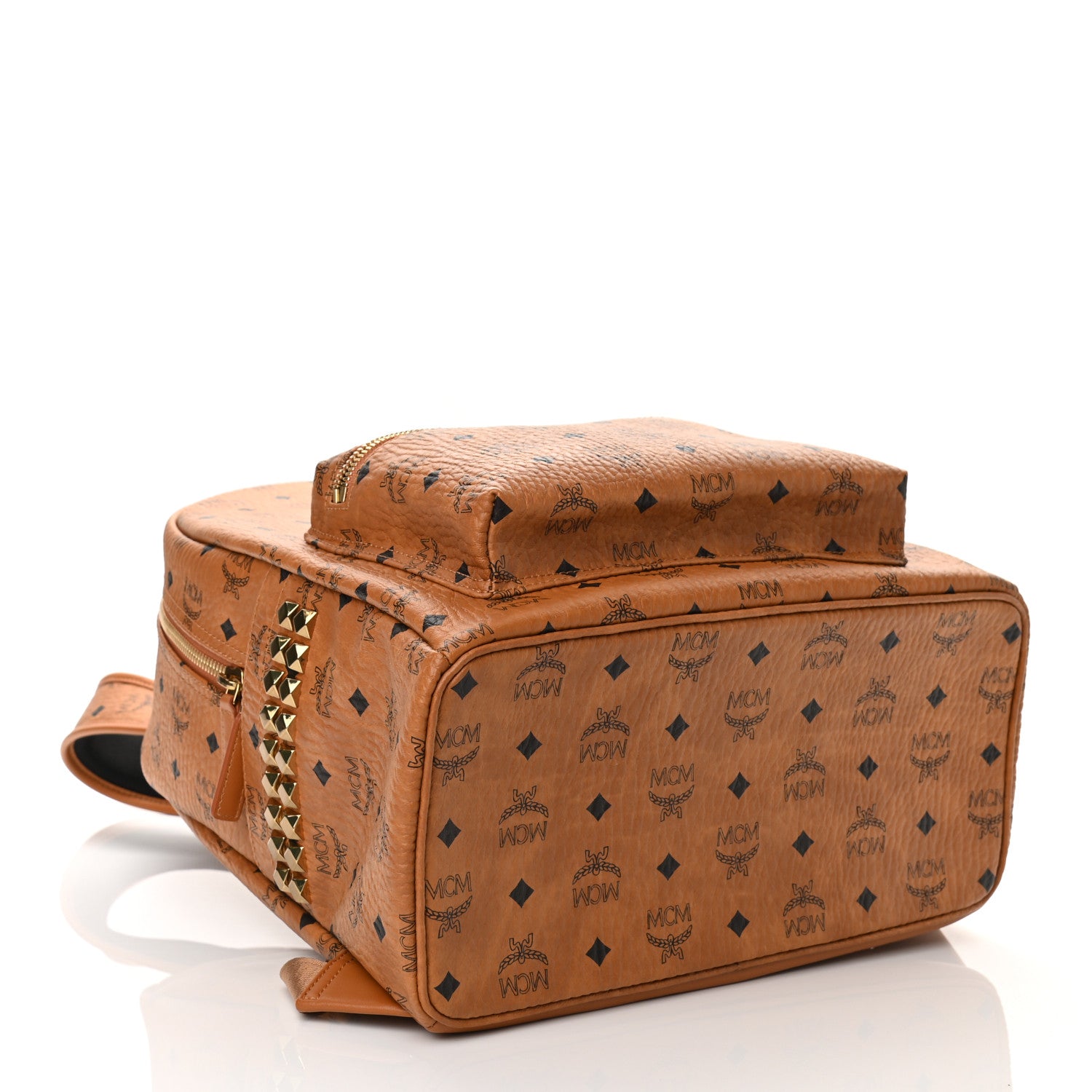 MCM Visetos Medium Side Studs Stark Backpack Cognac 4 of 9