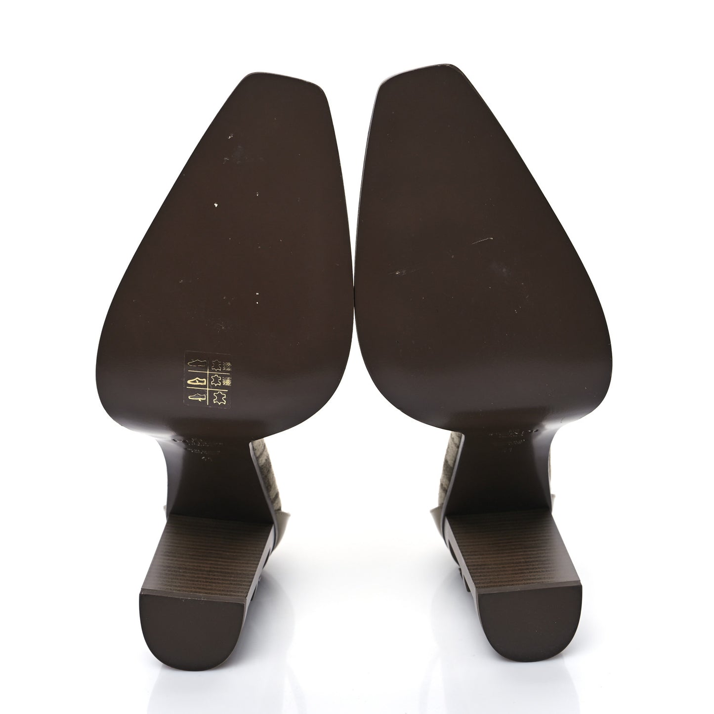 Chenille Jacquard FF Cut Baguette Ankle Strap 105mm Pumps 41 Tortora Nuvola