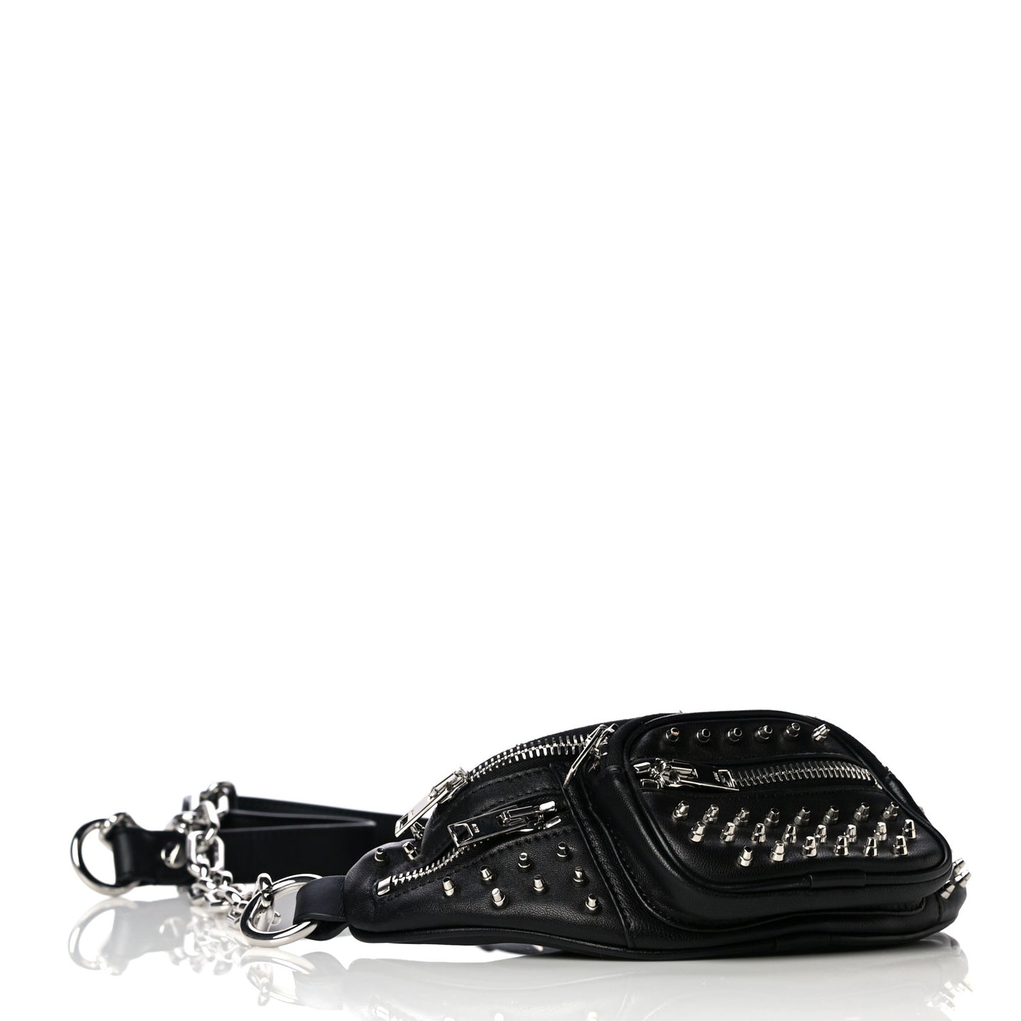 Lambskin Studded Mini Attica Belt Bag Black