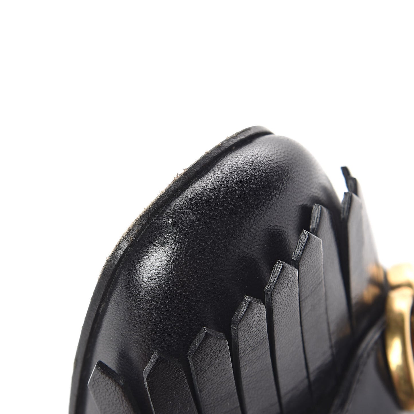 Malaga Kid GG Marmont Fringe 50mm Loafer Pumps 36 Black
