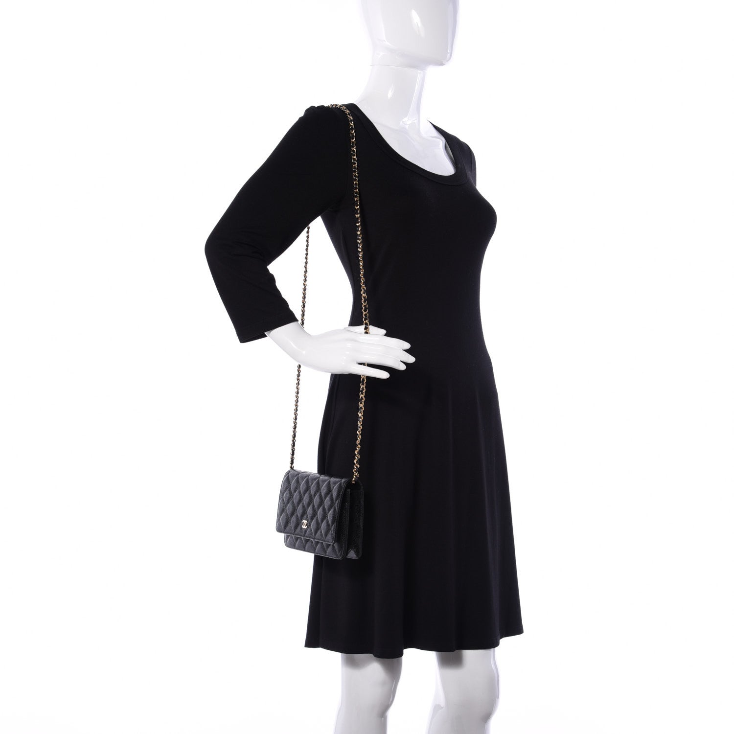 Chanel Caviar Quilted Wallet On Chain WOC Black 2 of 13