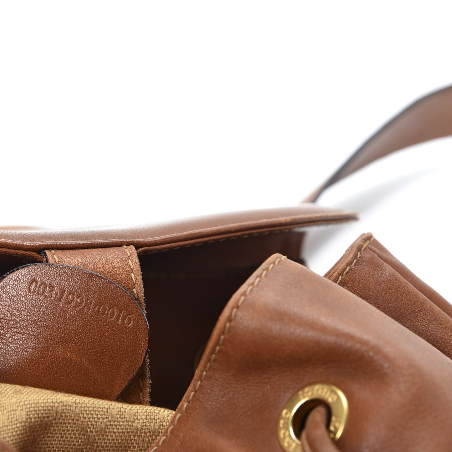 Calfskin Bamboo Backpack Brown
