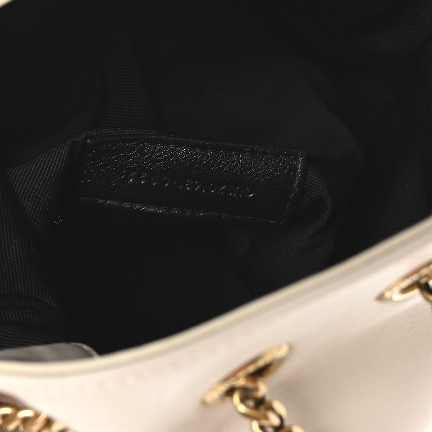 Lambskin Matelasse Monogram Joe Nano Bucket Bag Crema Soft