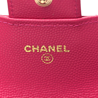 Chanel Caviar Quilted Flap Card Holder Wallet Fuchsia 6 of 8