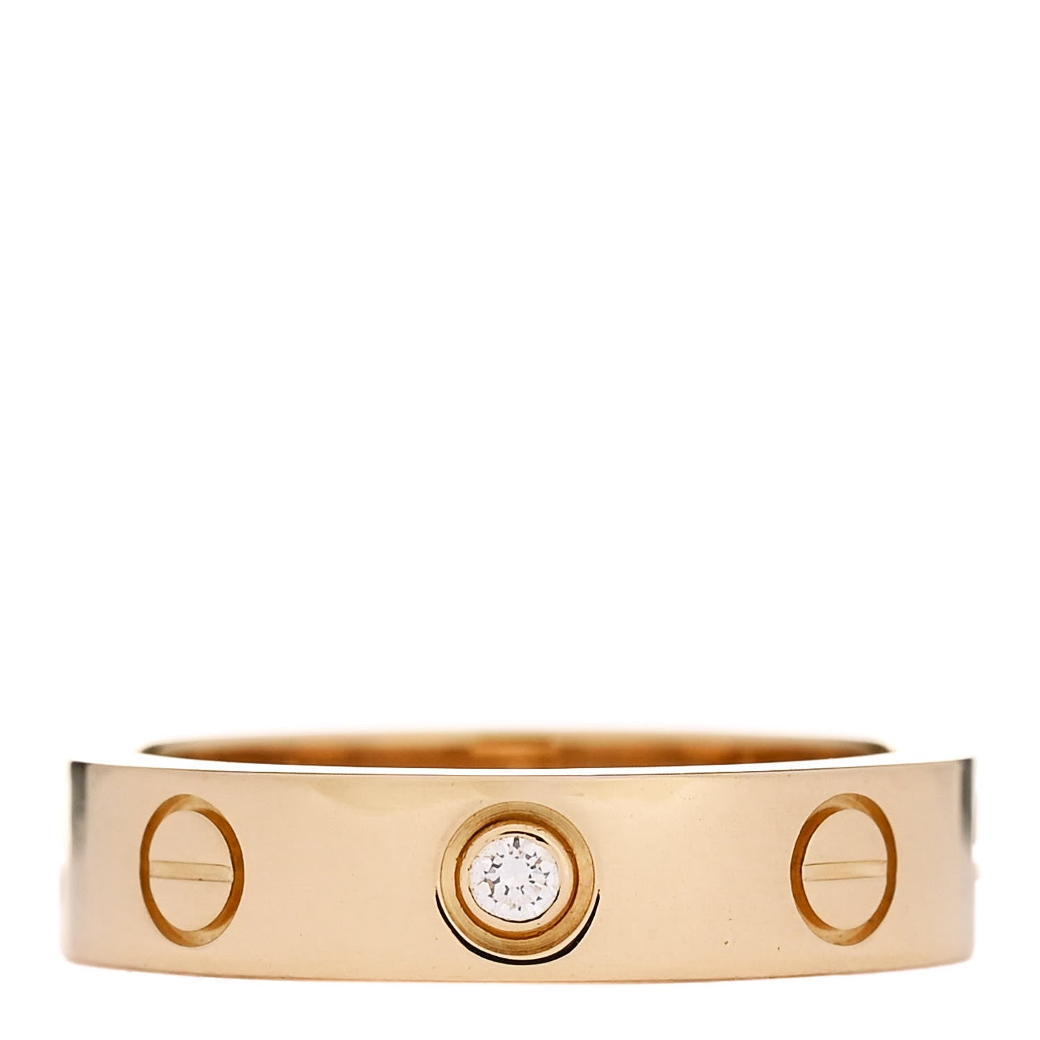 Cartier 18K Yellow Gold Diamond 4mm LOVE Wedding Band Ring 47 4 1 of 5