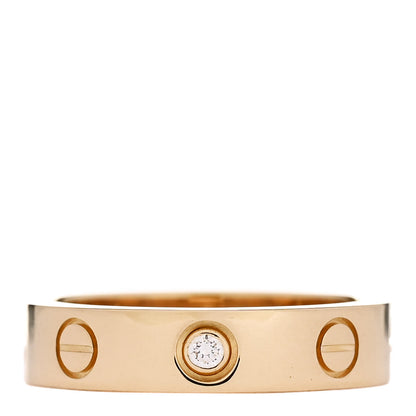 Cartier 18K Yellow Gold Diamond 4mm LOVE Wedding Band Ring 47 4 1 of 5