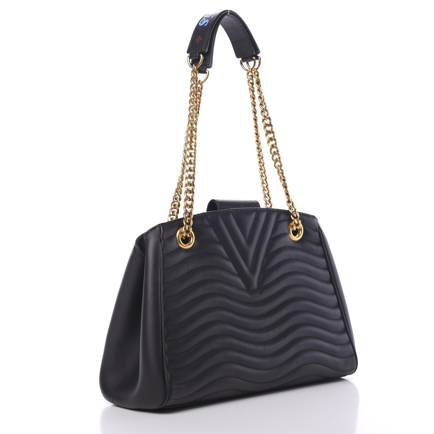 Calfskin New Wave Chain Tote Black