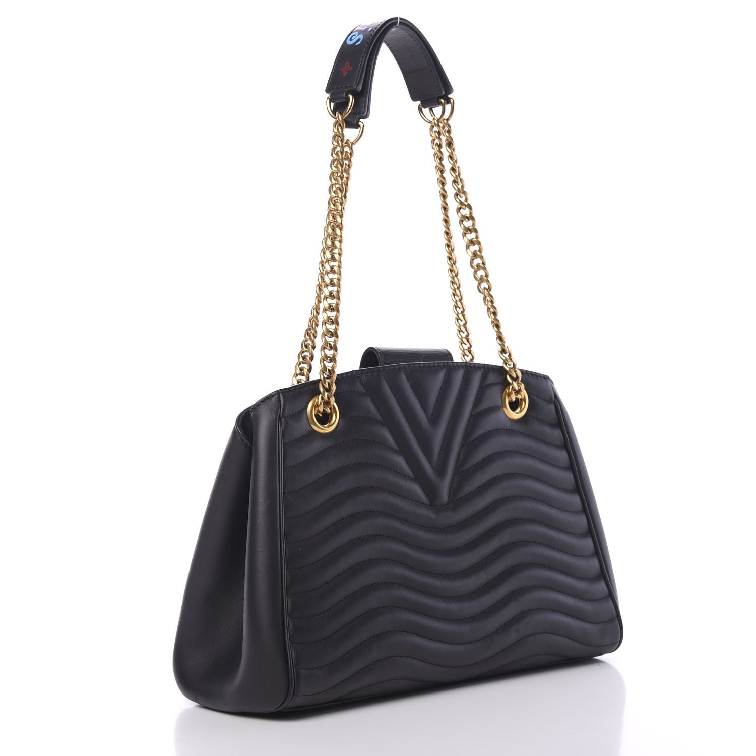 Louis Vuitton Calfskin New Wave Chain Tote Black 2 of 12