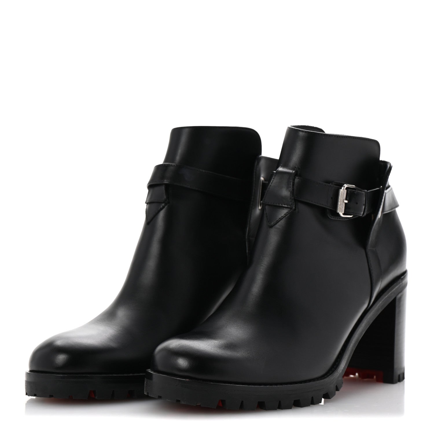 Christian Louboutin Calfskin Communa 70 Ankle Boots 38 Black 4 of 10