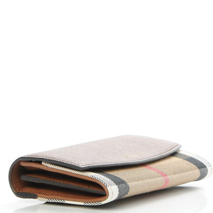 Burberry Grainy Calfskin House Check Continental Wallet Tan 4 of 7