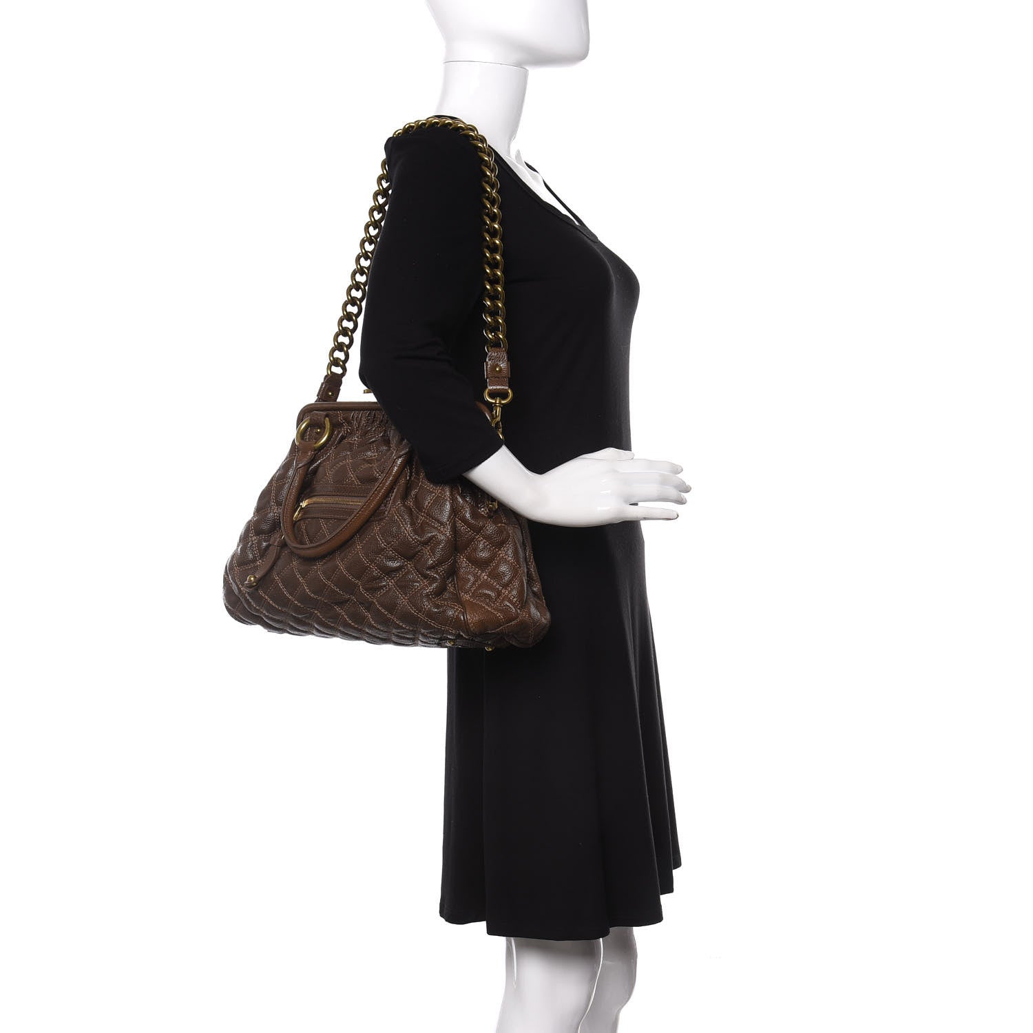 Marc Jacobs Calfskin Quilted Stam Brown 2 of 11